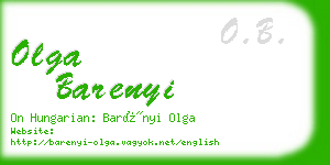 olga barenyi business card